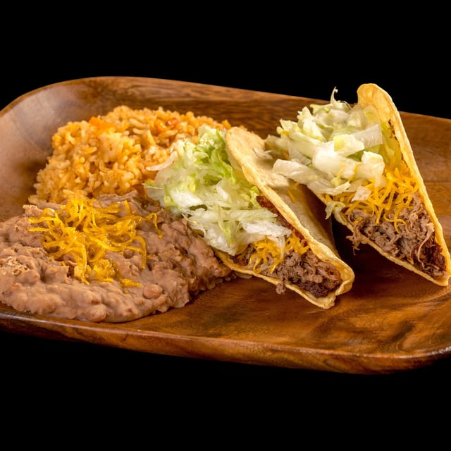 #3 Two Beef Tacos Plate.